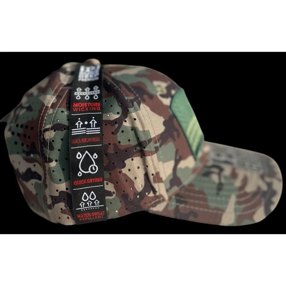 Runs Deep Tactical USA American Flag Premium Tactical Hat Camo Snapback Cap NWT